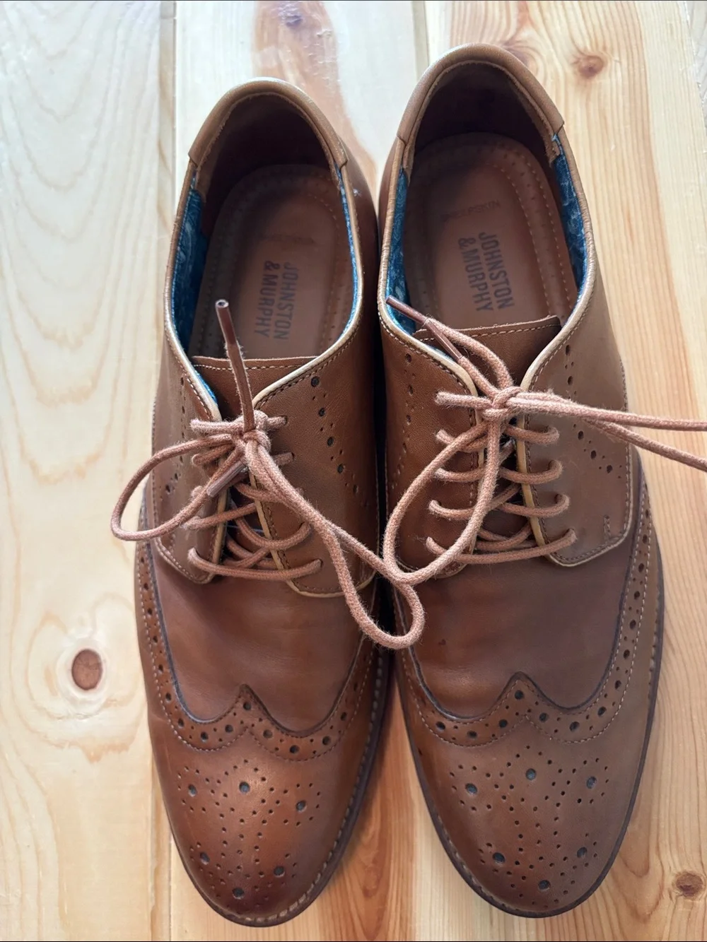 Johnston & Murphy Brown Leather Wingtip Oxfords